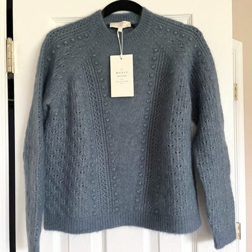 BRAND NEW - Sezane, Come Jumper in Vintage Blue, Size Small